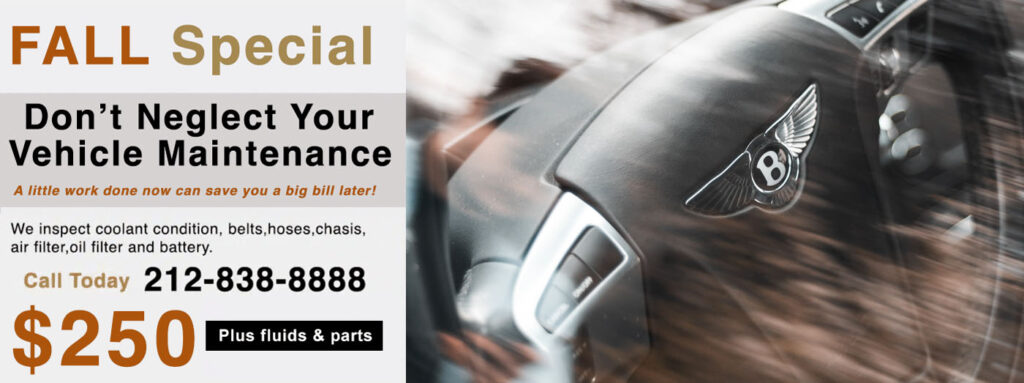 Bentley Repair NYC is a proud member of the Manhattan Auto Repair Service group. We are one of the most respected luxury auto service centers in NYC. We are the #1 dealer alternative for Bentley scheduled service, maintenance and repairs in NYC.