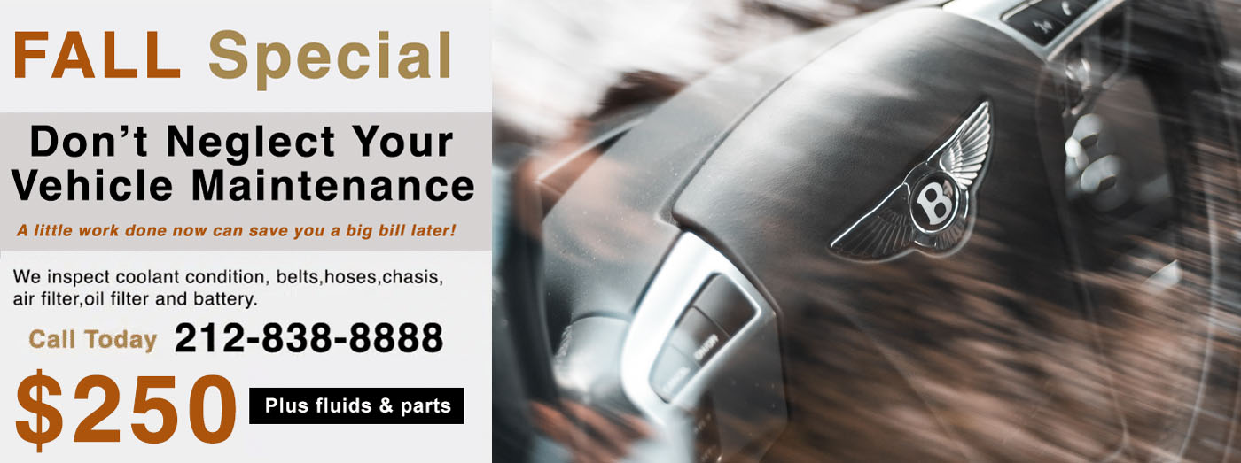 The best dealer Bentley dealer alternative saves you money on your Bentley scheduled service with their Bentley Fall Scheduled Service Special for Bentley owners in the tristate area.